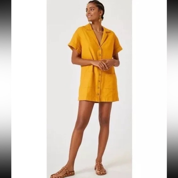 Pilcro Anthropologie NWOT Linen Blend Button Down Shirt Dress Size S - Picture 2 of 8